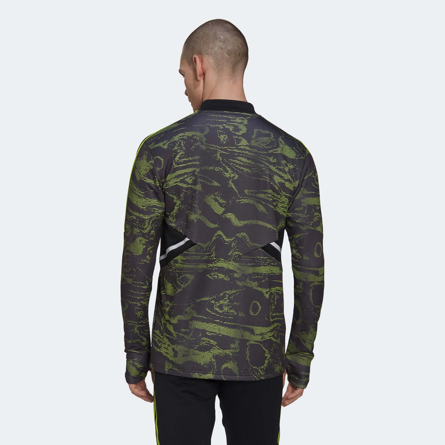 adidas 2022-23 Manchester United EU Training Top - Black-Slime (Model - Back)