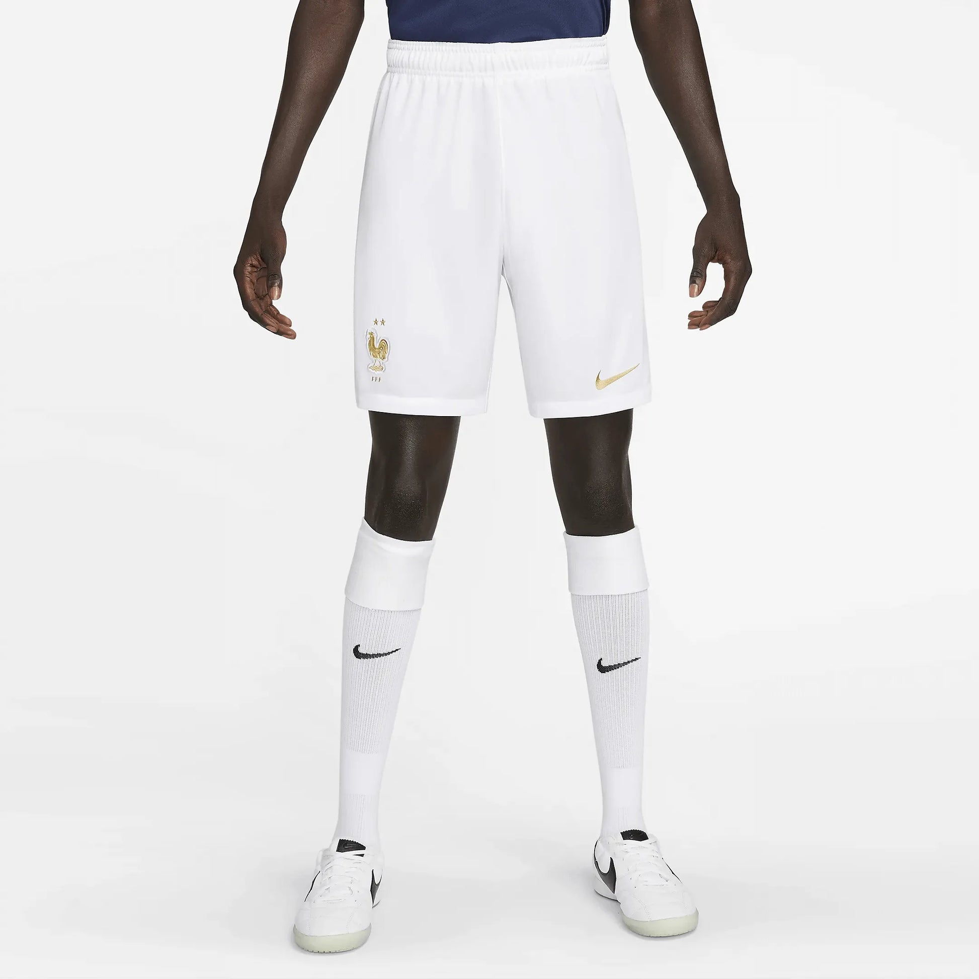 Nike 2022-23 France Home Shorts - White (Model - Front)