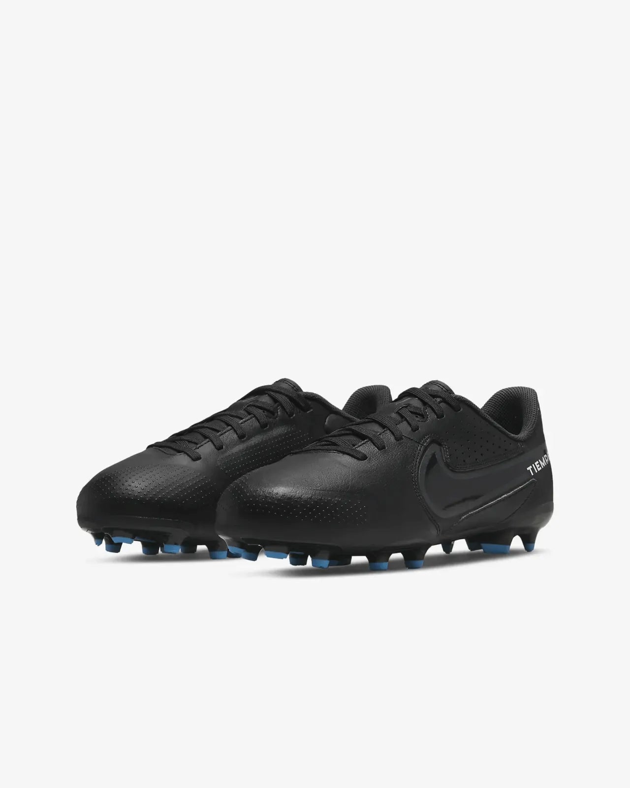 Nike JR Legend 9 Academy FG-MG - Black-Smoke Grey (Pair - Diagonal)