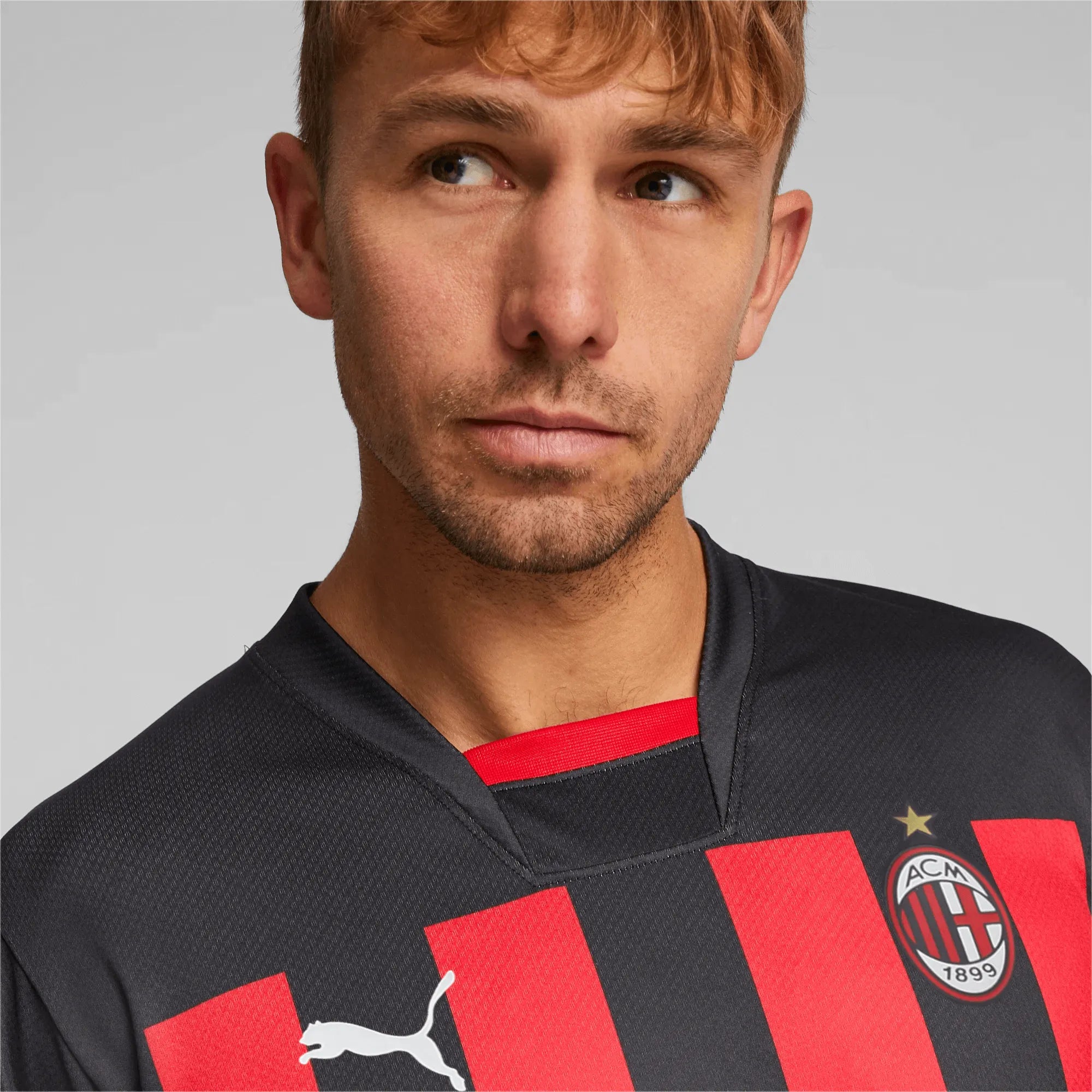 Puma 2022-23 AC Milan Home Jersey Red-Black (Detail 1)