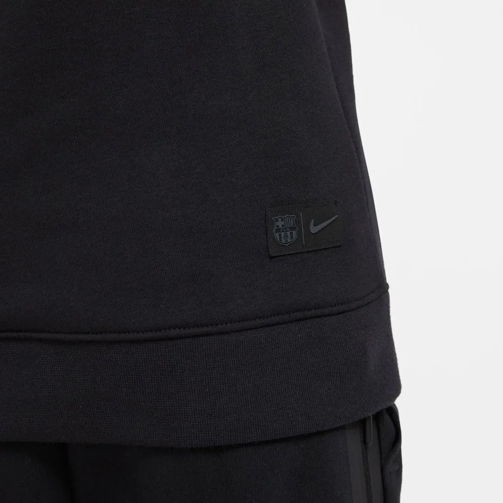 Nike 2020-21 Barcelona Youth GFA Fleece Pullover Hoodie - Black-Pink