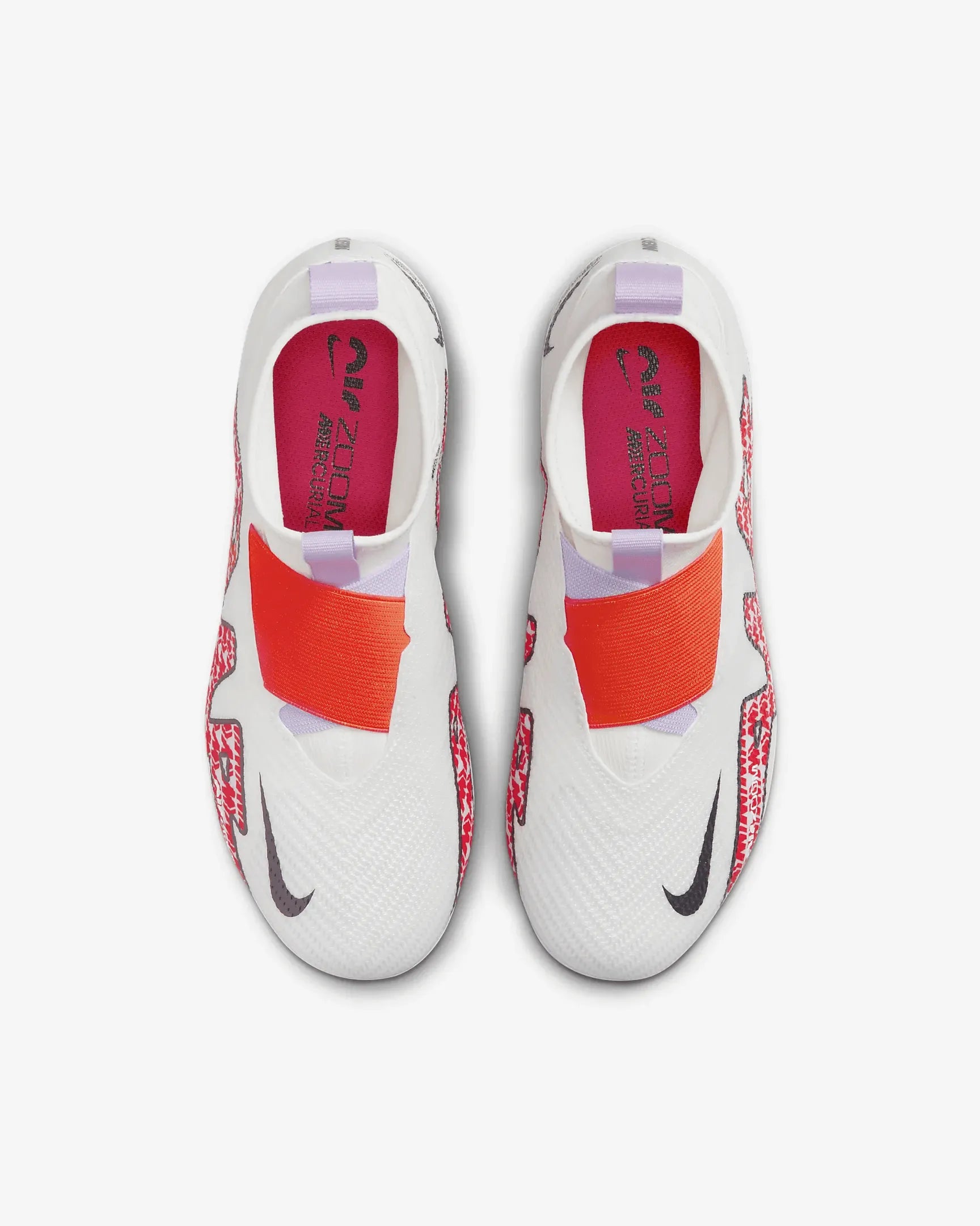 Nike JR Zoom Superfly 9 Pro FG - White-Red-Purple (Pair - Top)