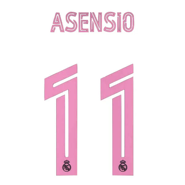 Real Madrid 2020/21 Third Asensio #11 Jersey Name Set