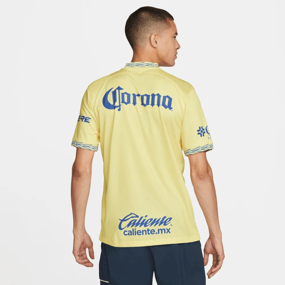 Nike 2022/23 Club America Home Jersey Lemon-Blue (Model - Back)