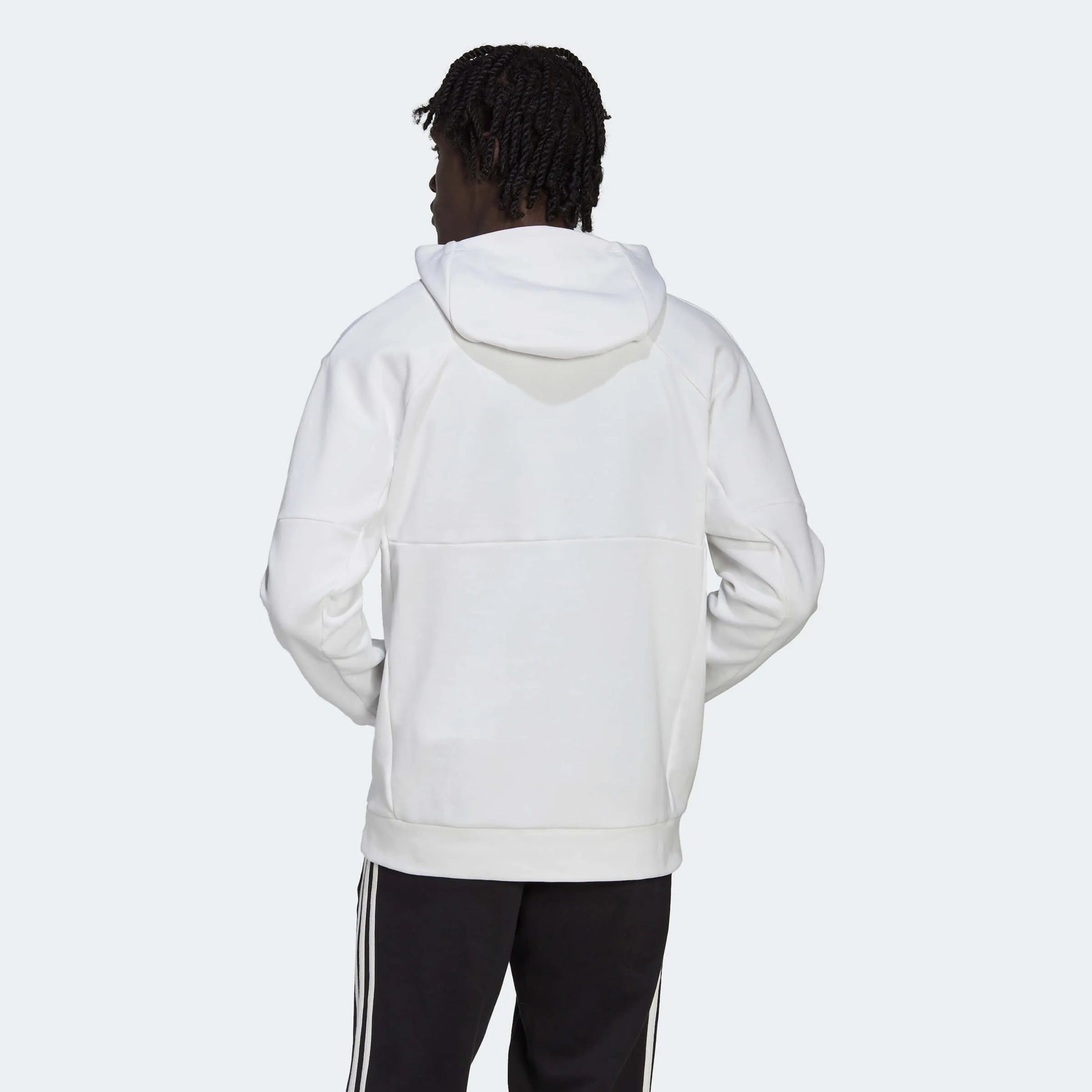 adidas 2022-23 Manchester United Travel Hoodie - White (Model - Back)
