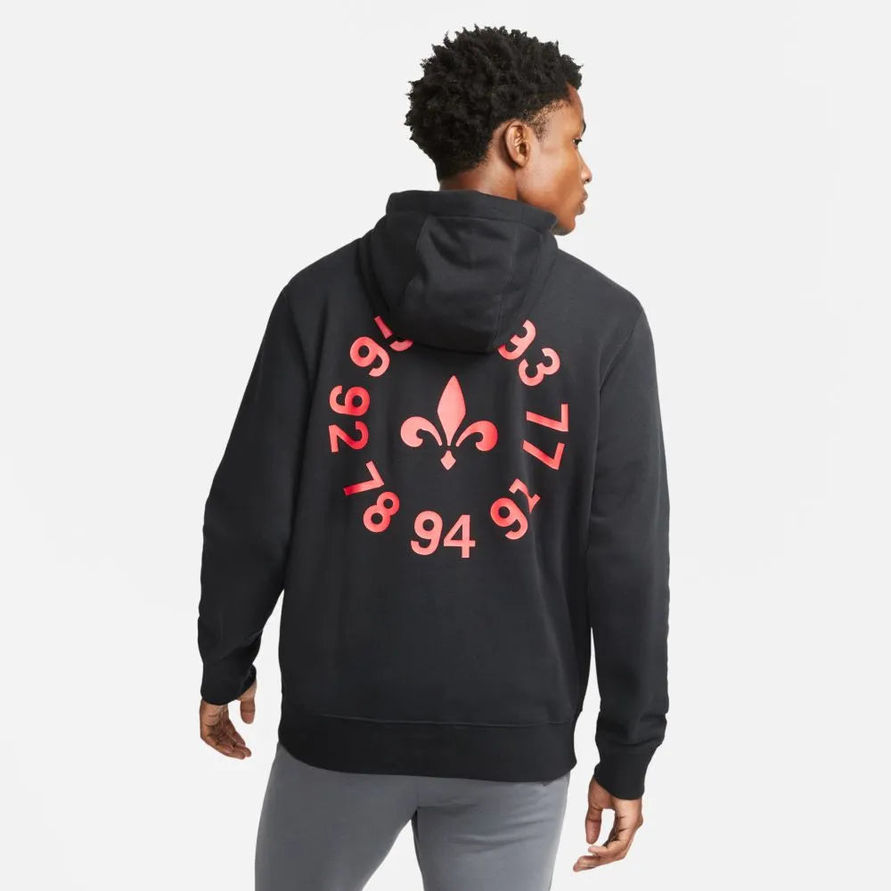 Nike 2021-22 PSG NSW Full Zip Club Hoodie - Black (Model - Back)