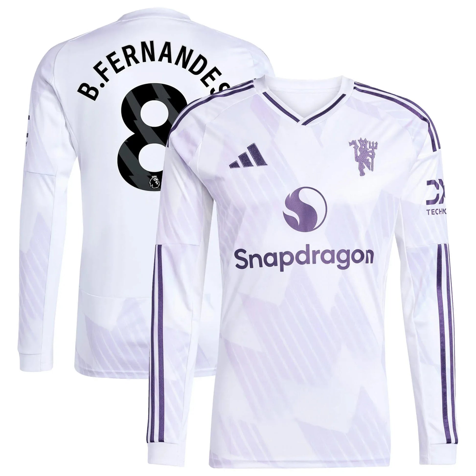 adidas 2025-26 Manchester United Men's Stadium Away Long-Sleeve Soccer Jersey (B. Fernandes)