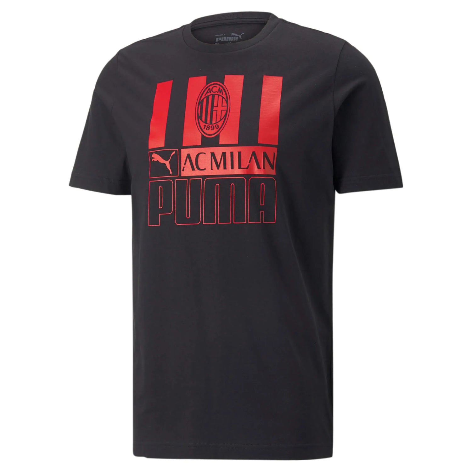 Puma 2022-23 AC Milan FTBLCore Tee - Black-Red (Front)