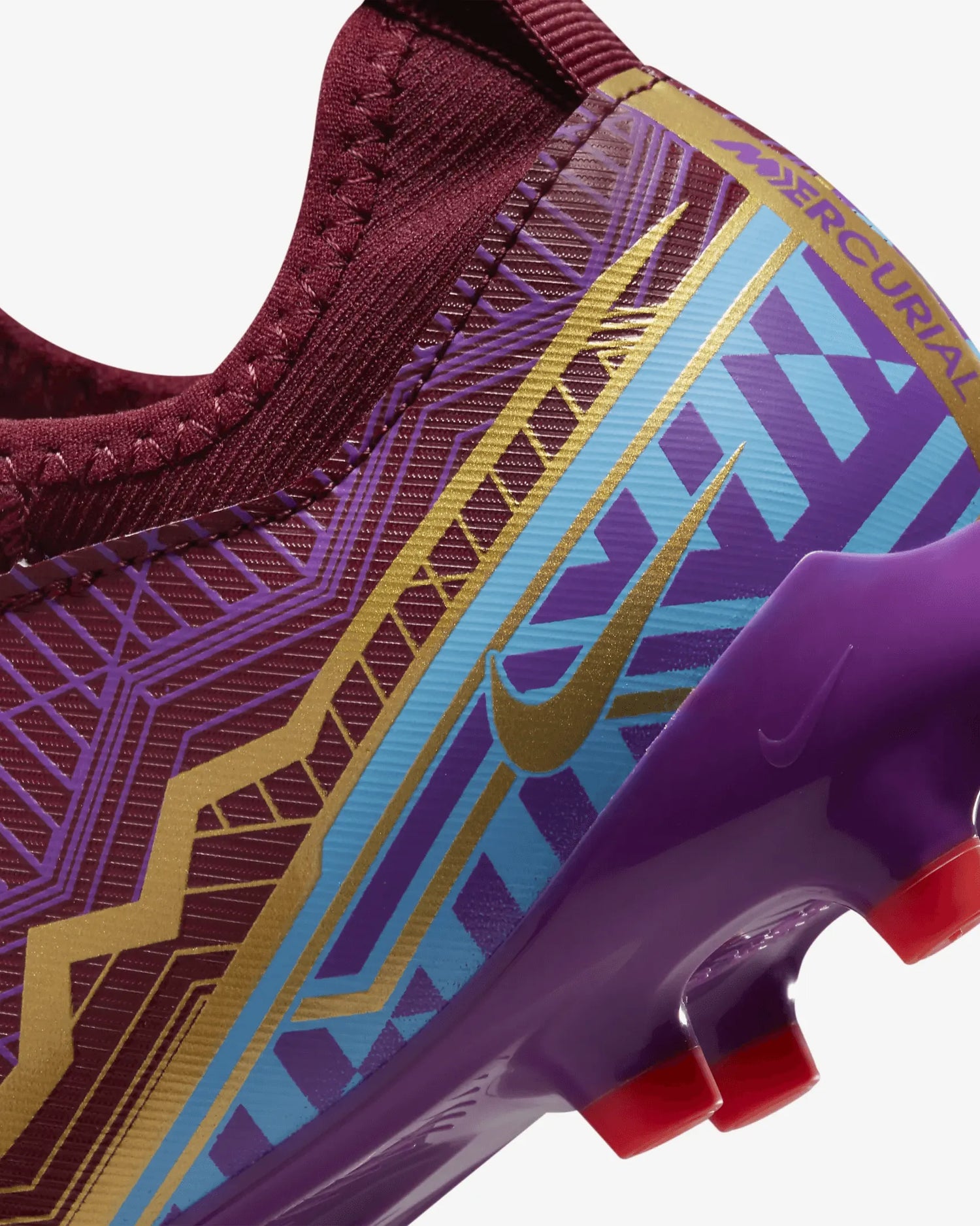 Nike Jr Zoom Vapor 15 Academy KM FG/MG - Dark Beetroot-Gold (Detail 3)