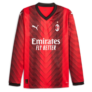 Puma 2023-24 AC Milan Men's Stadium Home Long-Sleeve Jersey (Front)