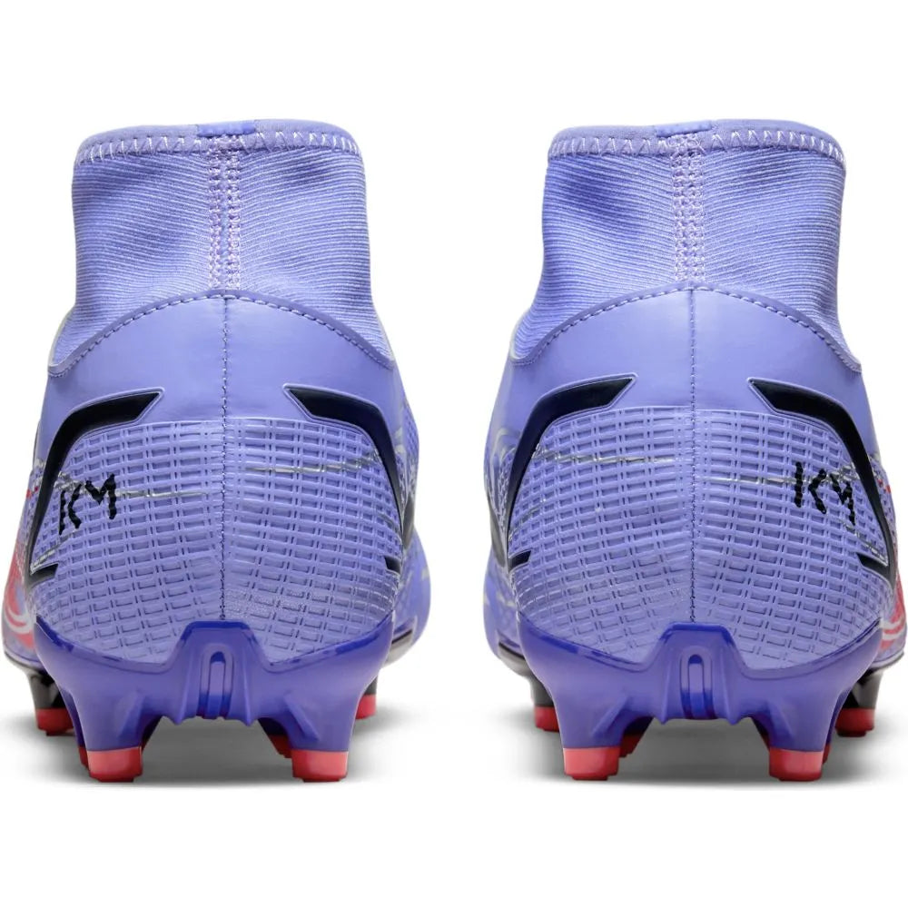 Nike Superfly 8 Academy KM FG-MG - Light Thistle-Bright Crimson (Pair - Back)