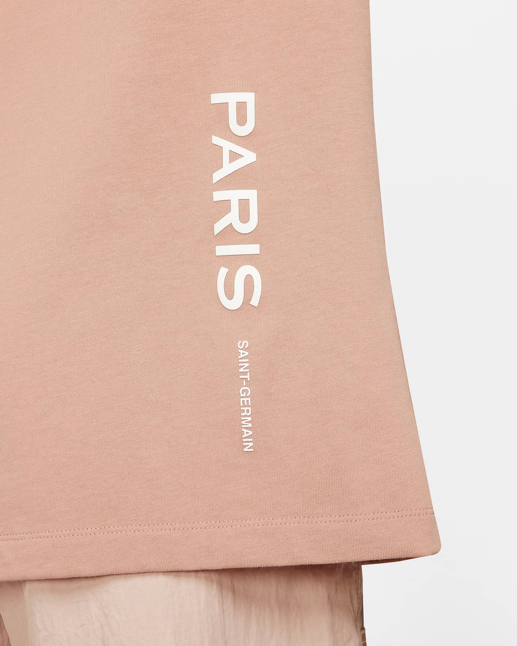 Nike 2022 PSG Womens NSW Oversized Short Sleeve Top - Rose Whisper-White (Detail 2)