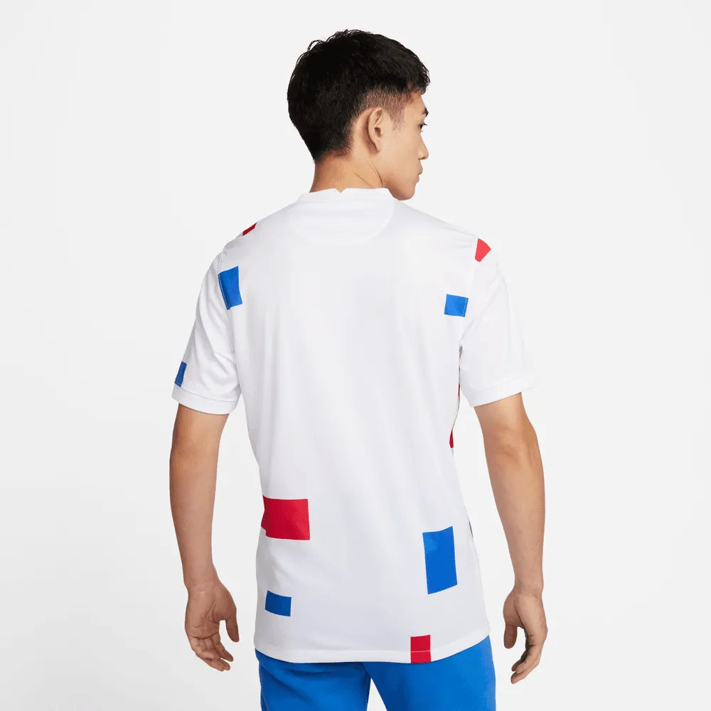 Nike Netherlands Women's EC22 (Men's Cut) Away Jersey - White-Soar (Model - Back)