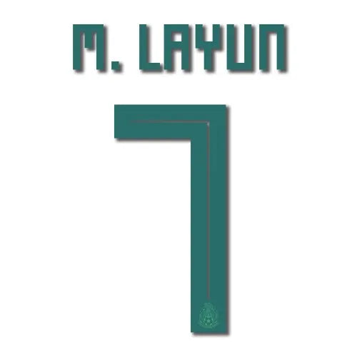 Mexico 2018 Away M.Layun #7 Jersey Name Set