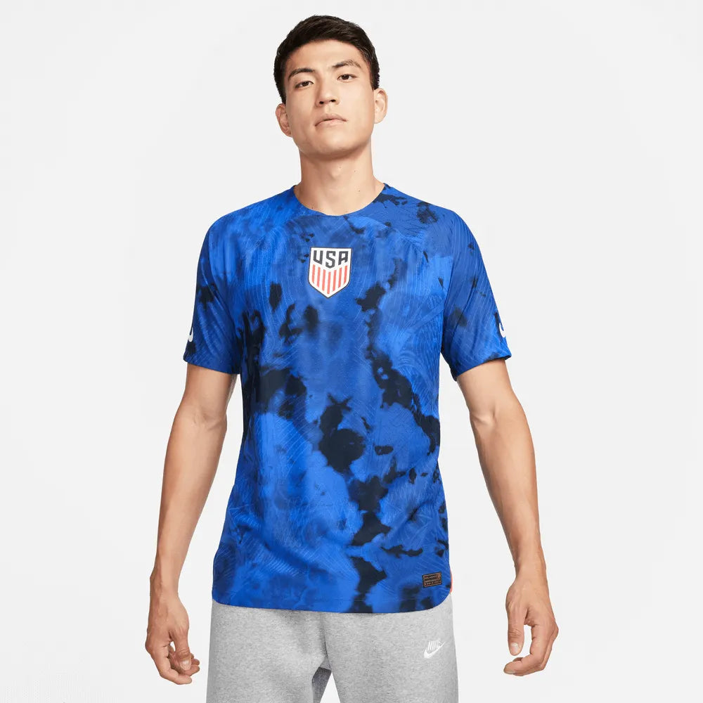 Nike 2022-23 USA Away Vapor Match Authentic Jersey Bright Blue (Model - Front)