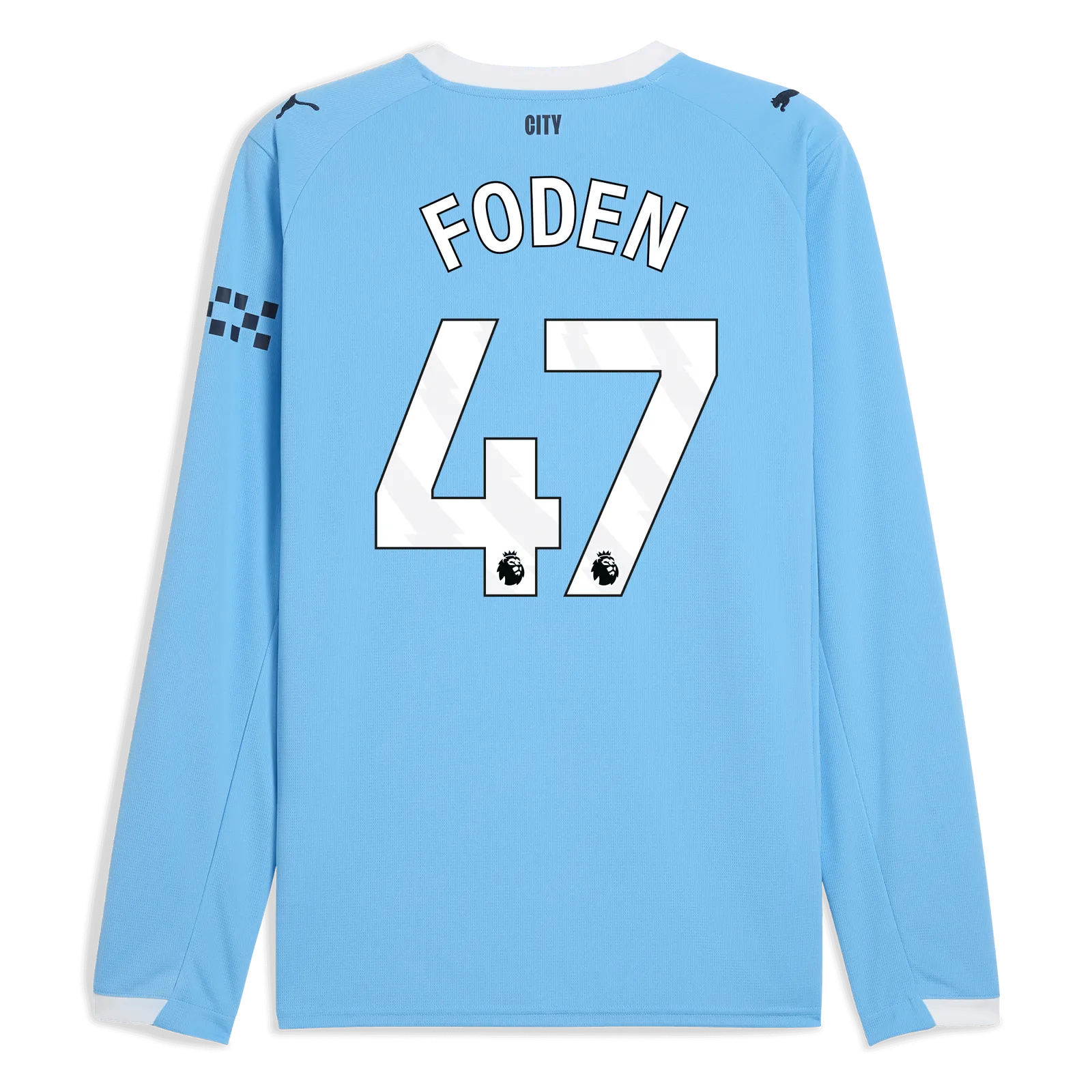 Puma 2025-26 Manchester City Men's Stadium Home Long-Sleeve Soccer Jersey