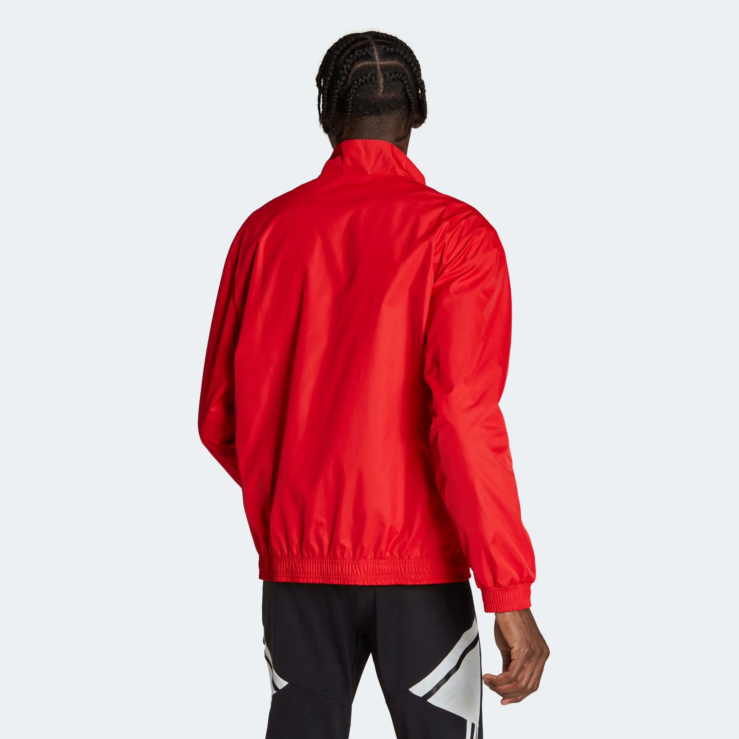  adidas 2022-23 Belgium Anthem Jacket - Black-Red (Model - Back)