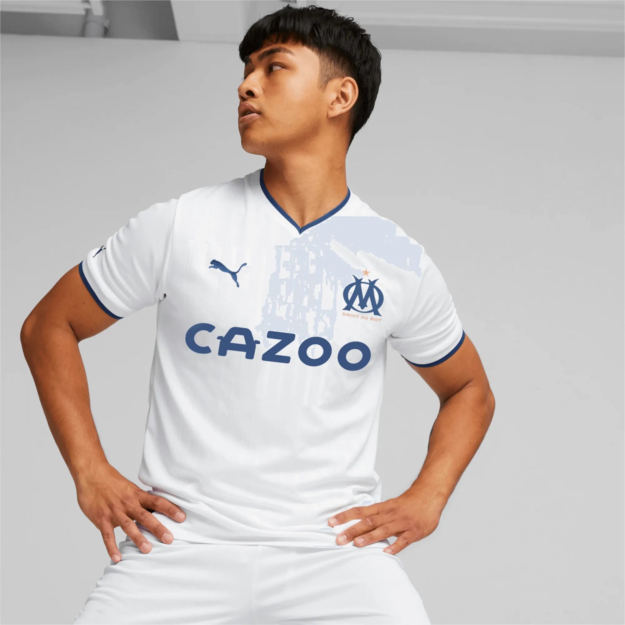 Puma 2022-23 Olympique de Marseille Home Jersey - White (Model - Front)
