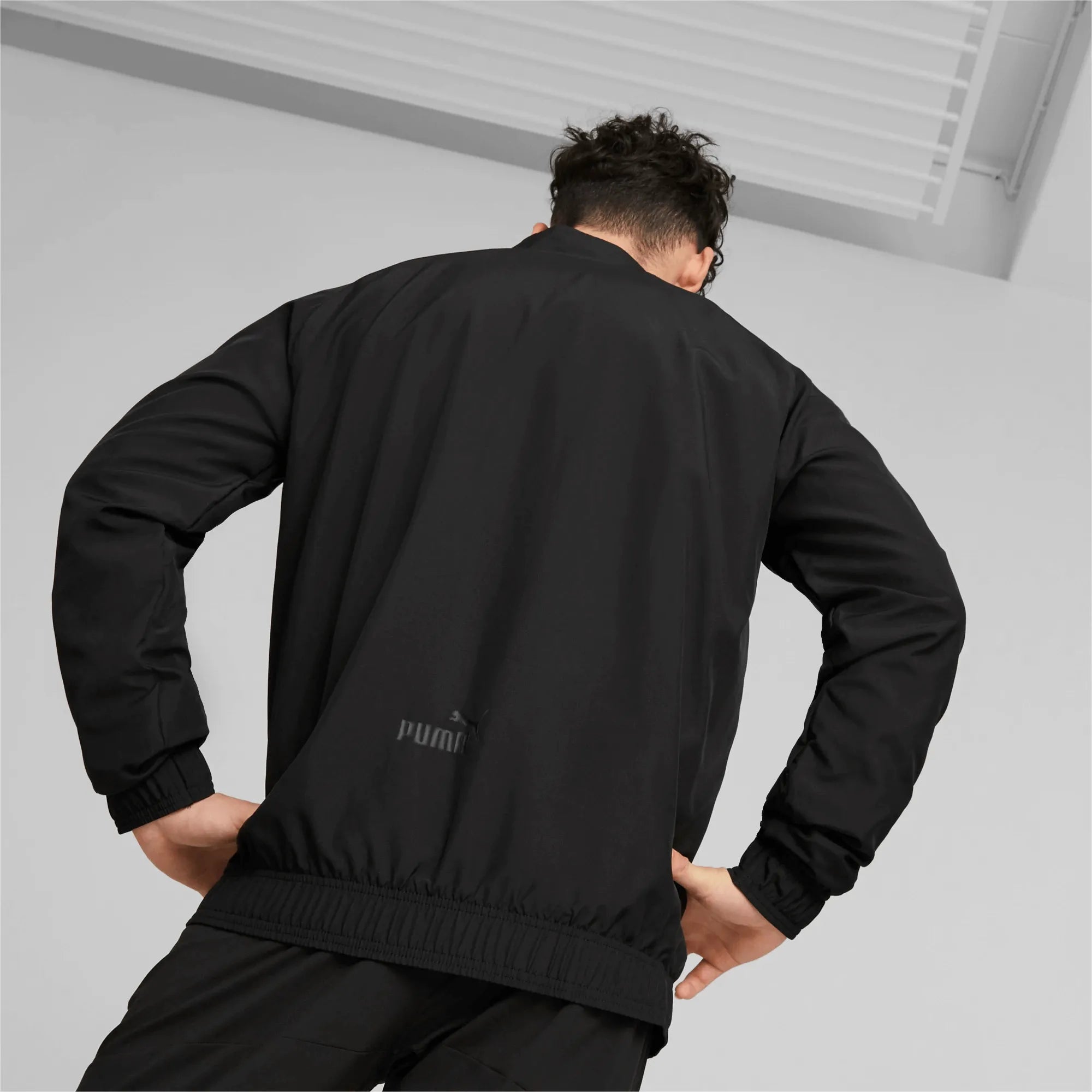 Puma 2023 Borussia Dortmund Pre-Match Jacket - Black (Model - Back)