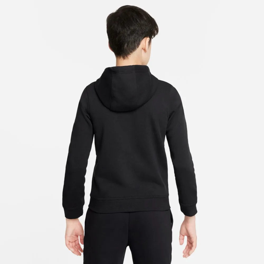 Nike 2021-22 Inter Milan Youth NSW Full-Zip Club Hoodie - Black (Model - Back)