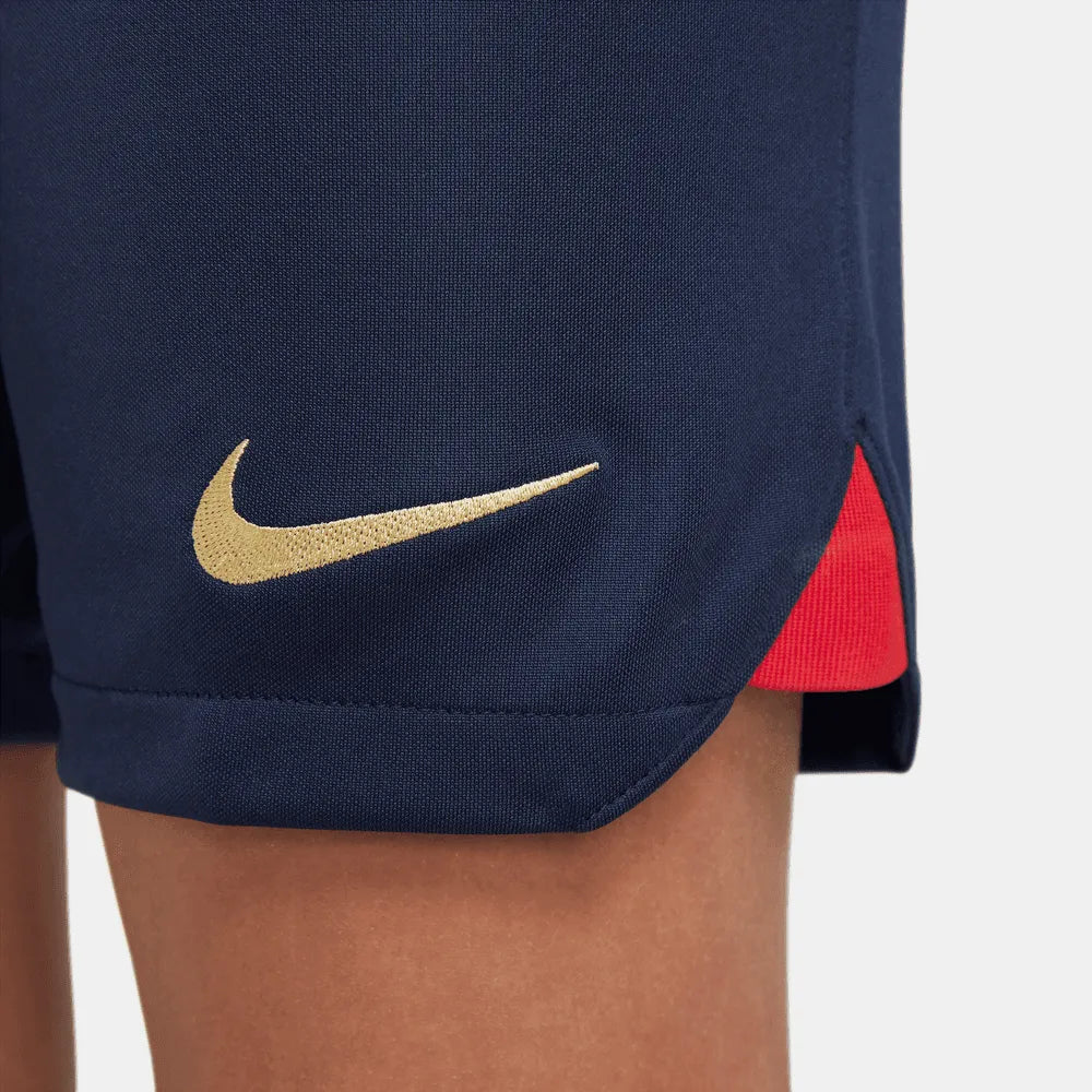 Nike 2022-23 FC Barcelona Youth Stadium Home Shorts - Navy (Detail 3)