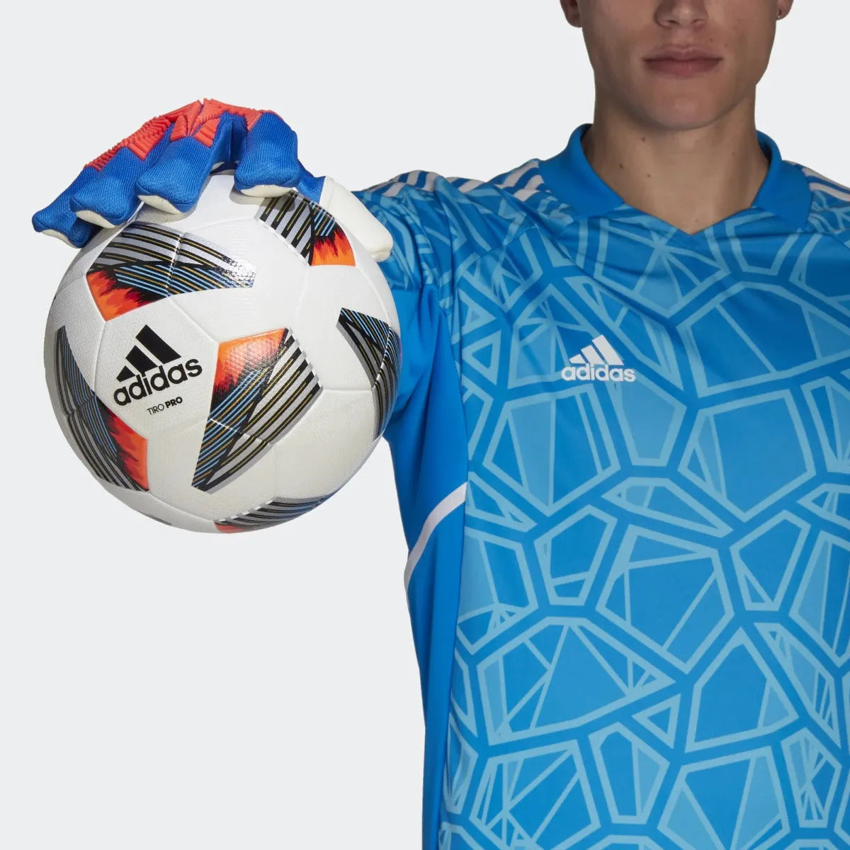 adidas Predator GL Pro Fingersave Goalkeeper Glove - Hi Res Blue-Turbo (Model 1)