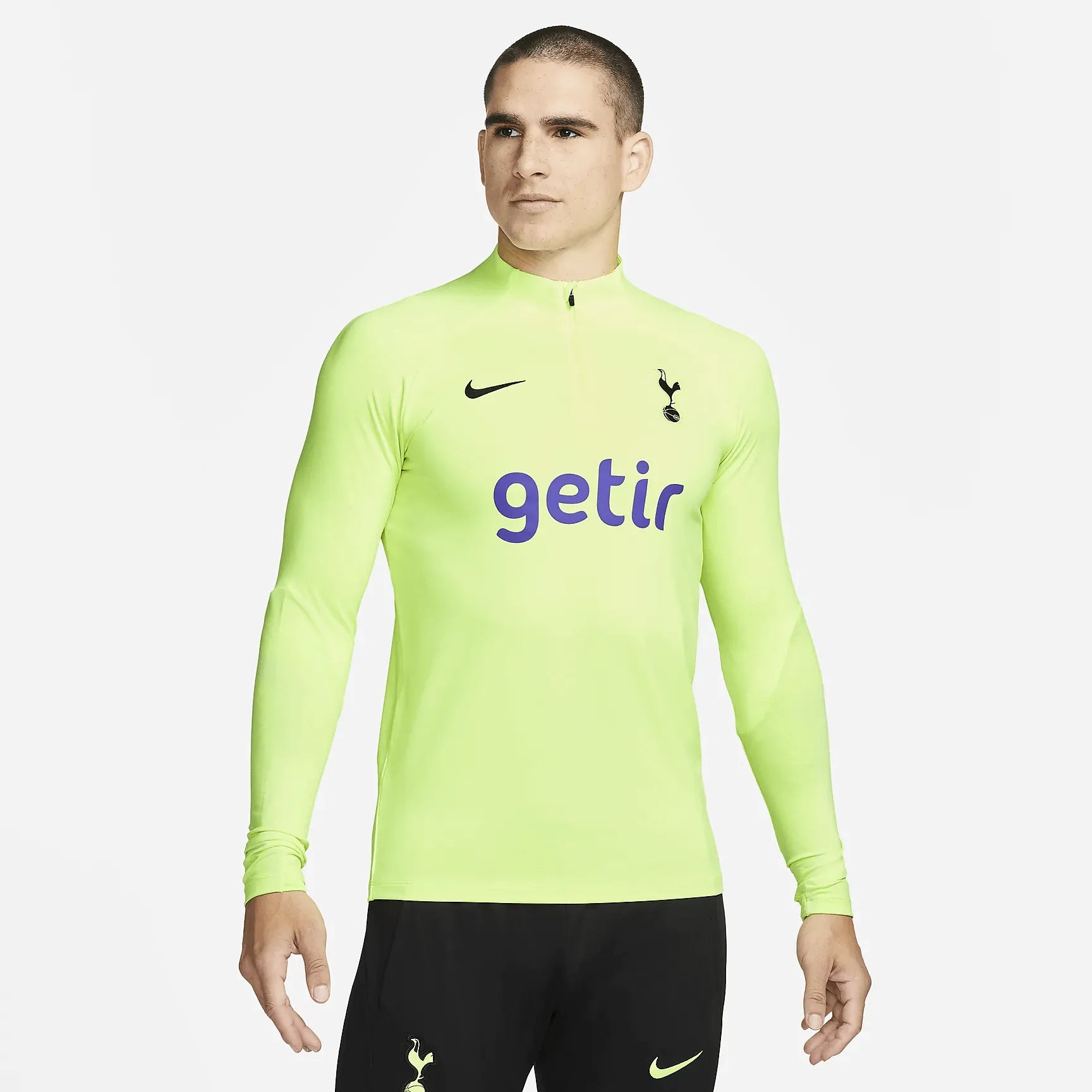 Nike 2022-23 Tottenham Strike Drill Top - Volt (Model - Front)