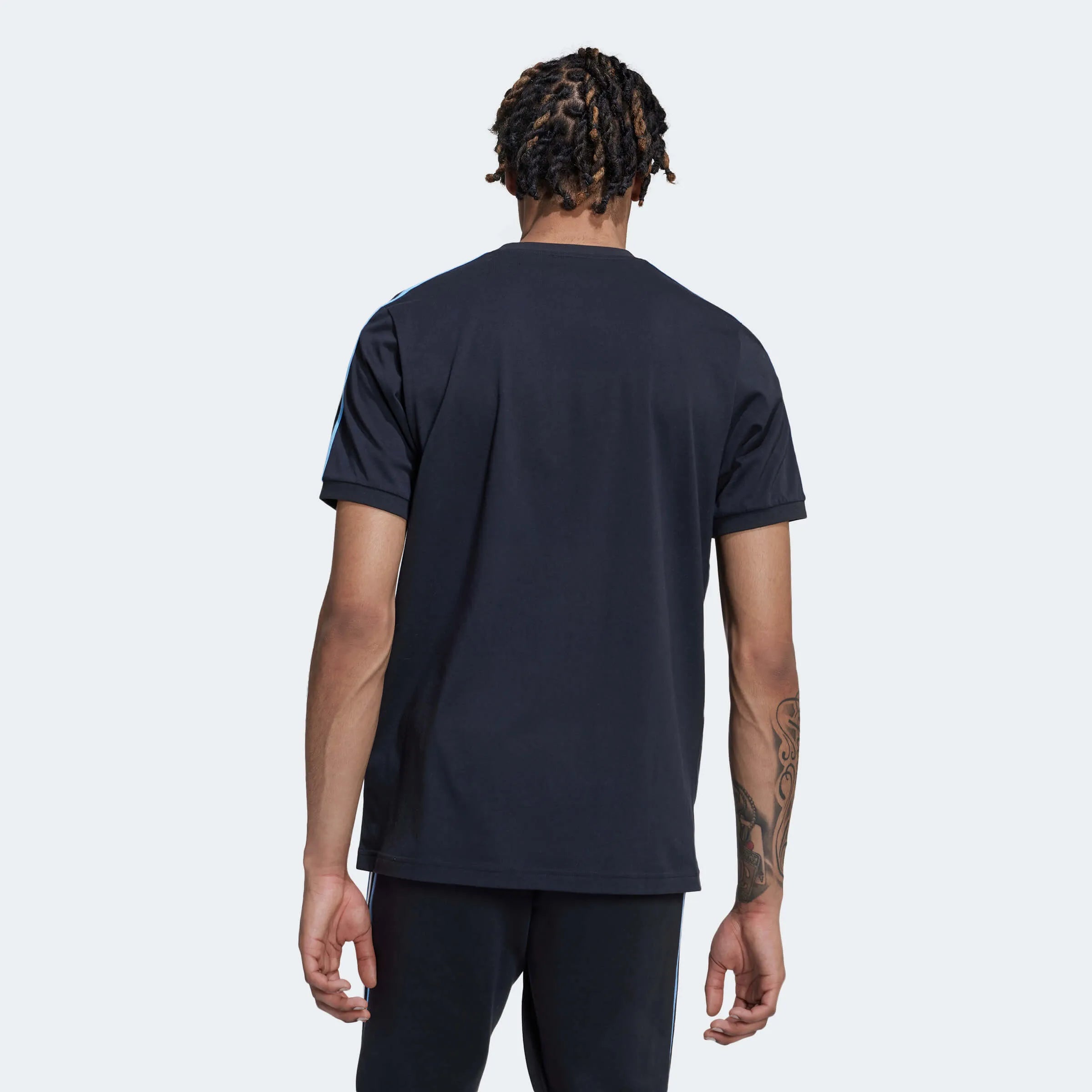 adidas 2022-23 Argentina 3 Stripe Tee Black (Model - Back)