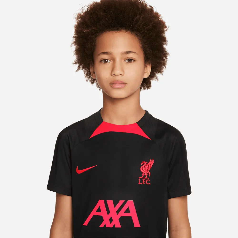 Nike 22-23 Liverpool Youth DF Strike Top - Black-Siren Red (Detail 1)