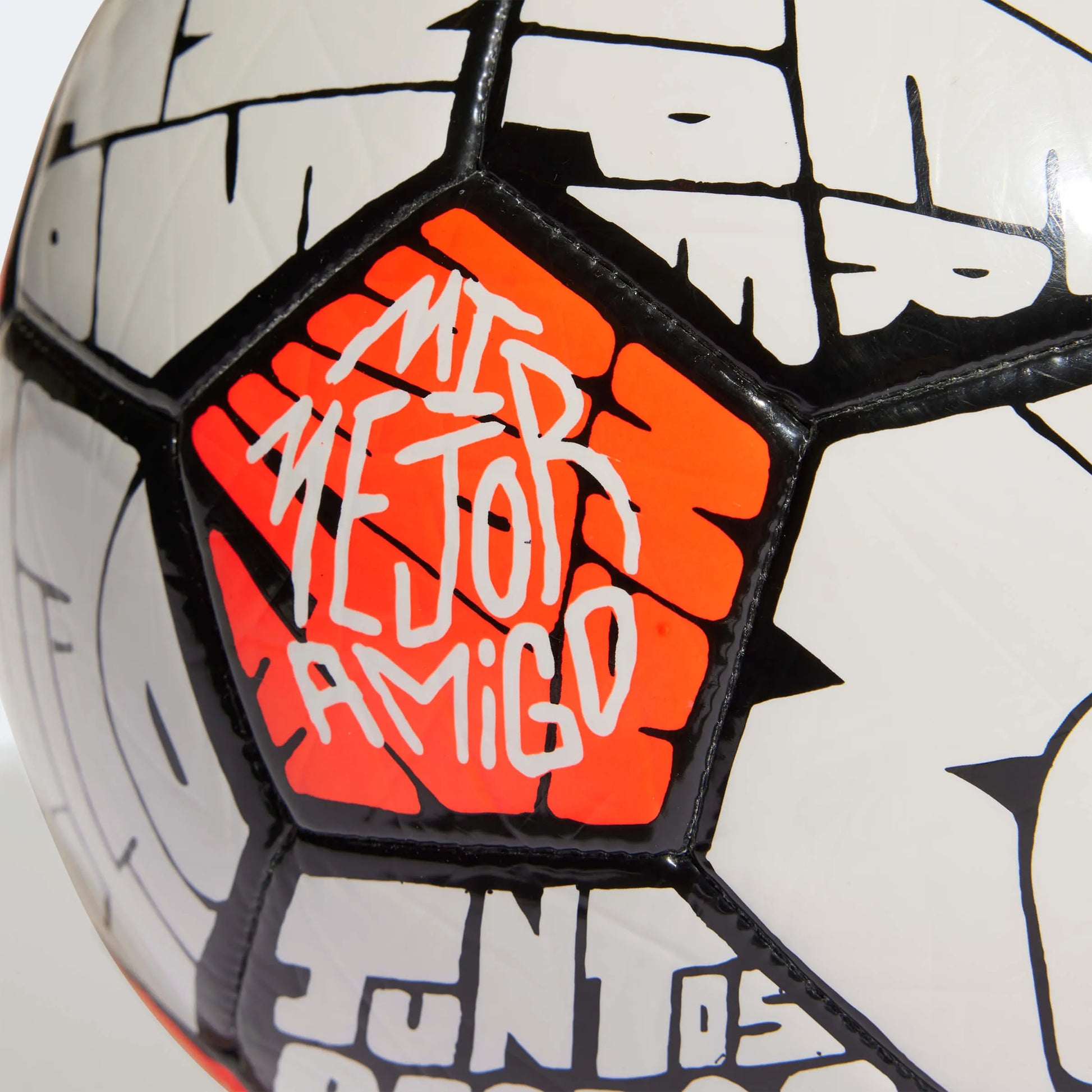 adidas Messi Club Ball - White-Black-Solar Red (Detail 2)