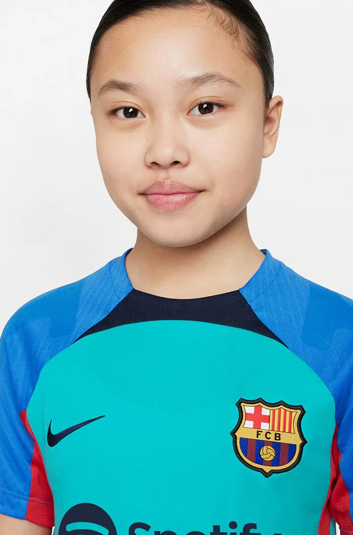 Nike 2022 FC Barcelona Youth DF Strike Top - Aqua-Blue-Obsidian (Detail 1)