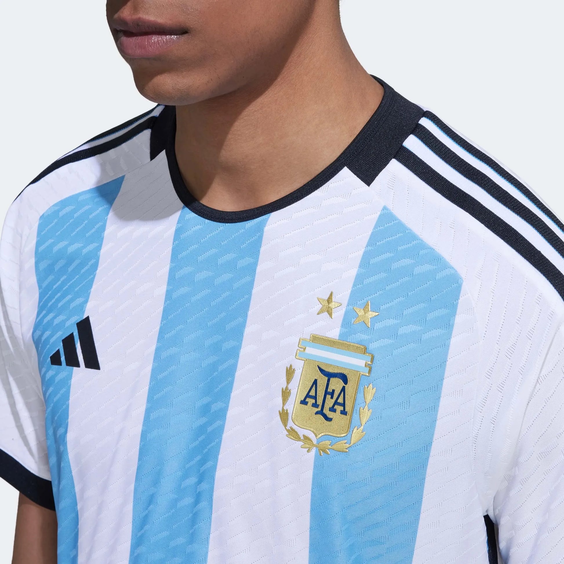 adidas 2022-23 Argentina Authentic Home Jersey - White-Light Blue (Detail 1)