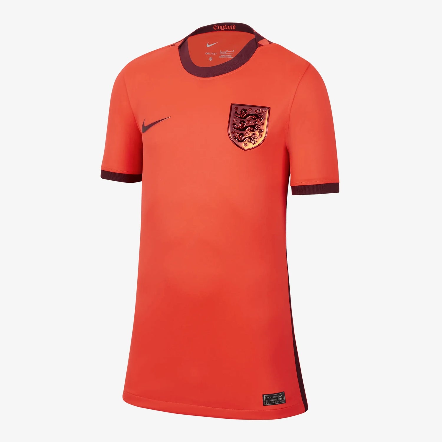 Nike England Youth EC22 Away Jersey - Crimson-Maroon (Front)
