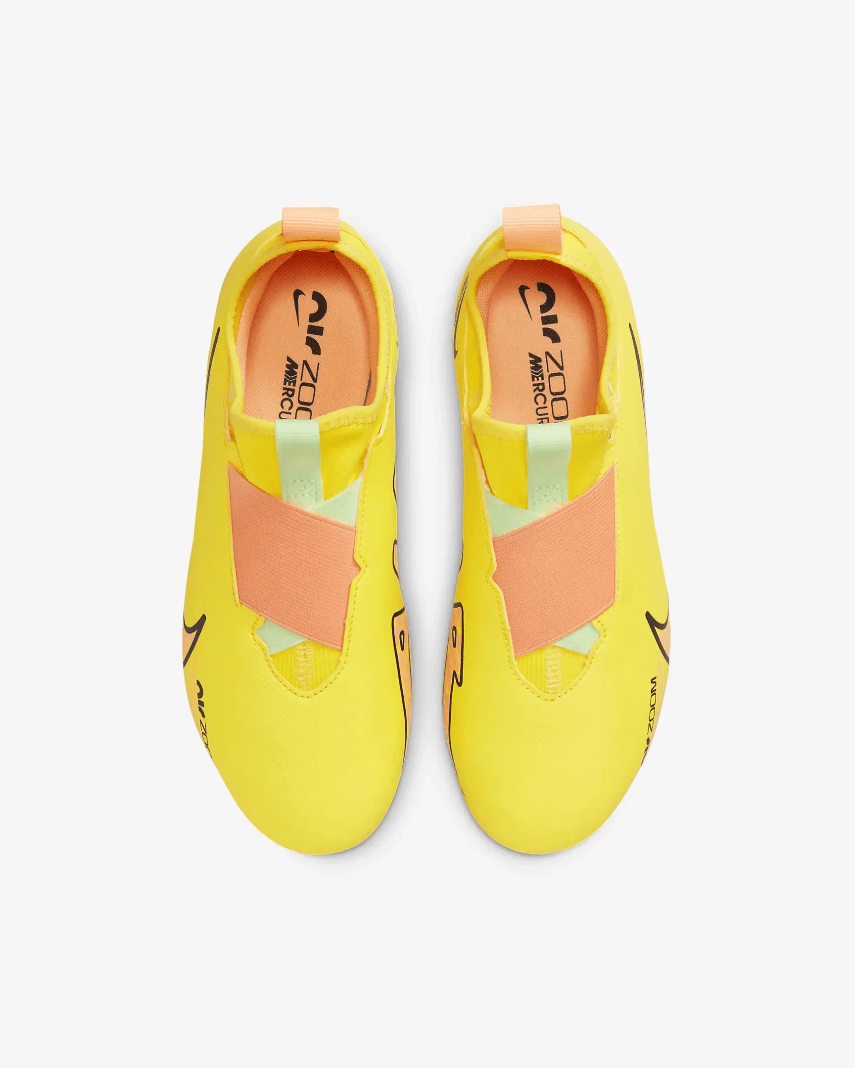 Nike Jr Zoom Vapor 15 Academy FG/MG - Yellow Strike-Sunset Glow (Pair - Top)
