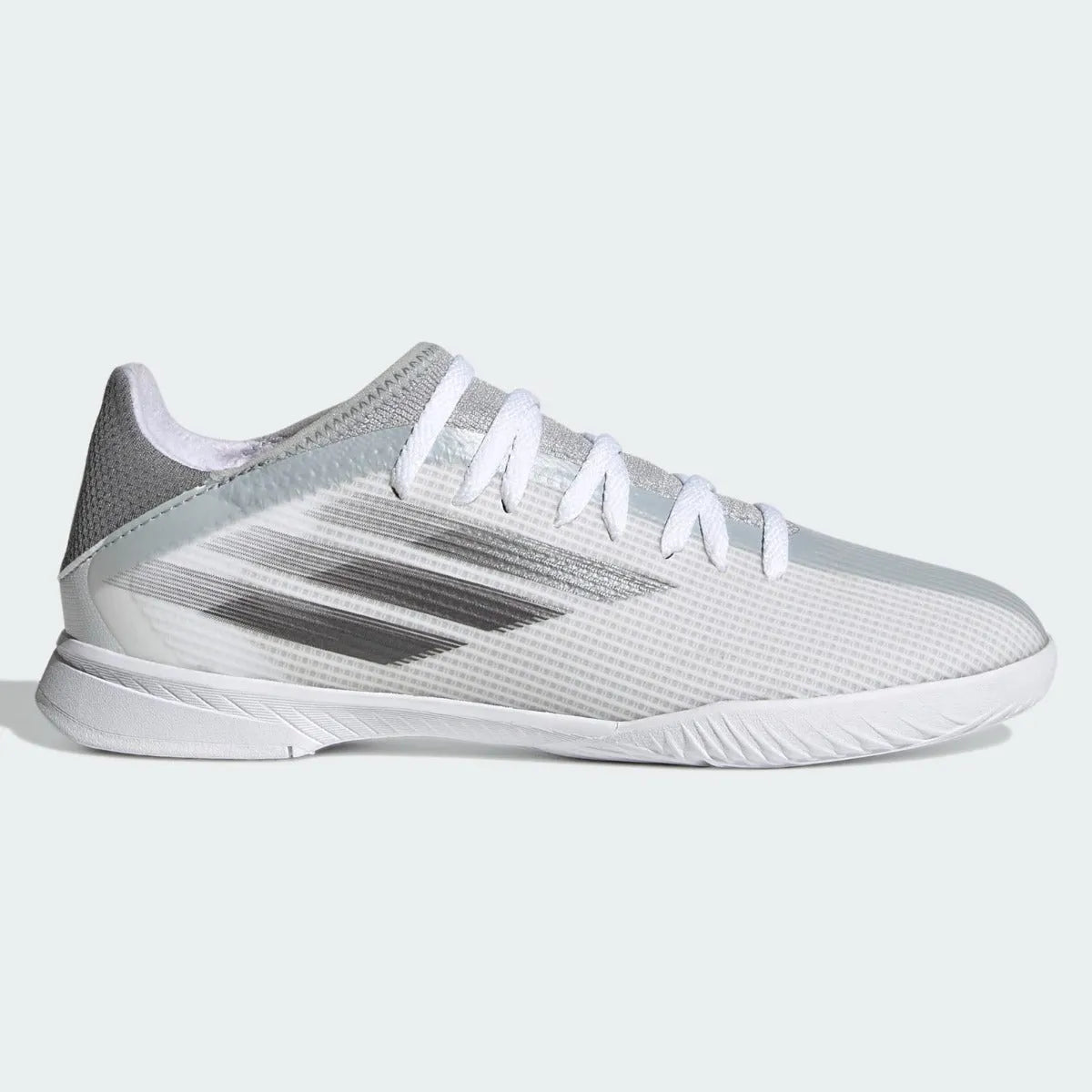 Adidas JR X Speedflow .3 IN - White-Iron Metallic (Side 1)