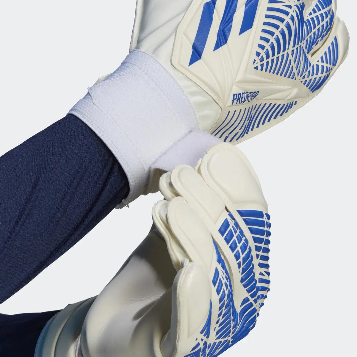 adidas Predator GL Goalkeeper Training Gloves - White-Hi Res Blue (Detail 1)