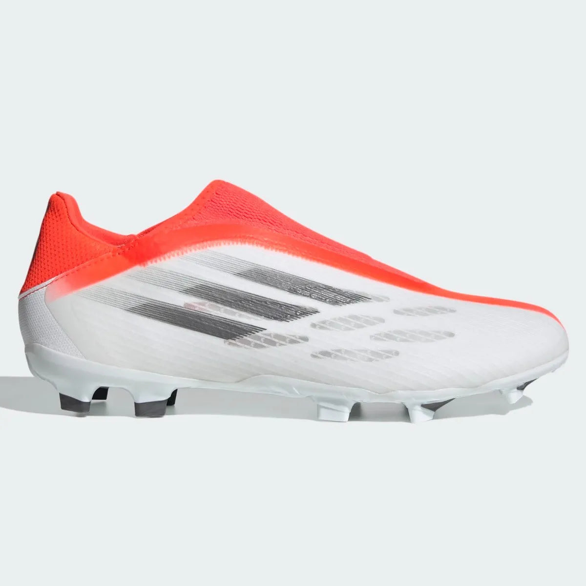 Adidas X Speedflow .3 Laceless FG  - White-Iron. Metallic (Side 1)