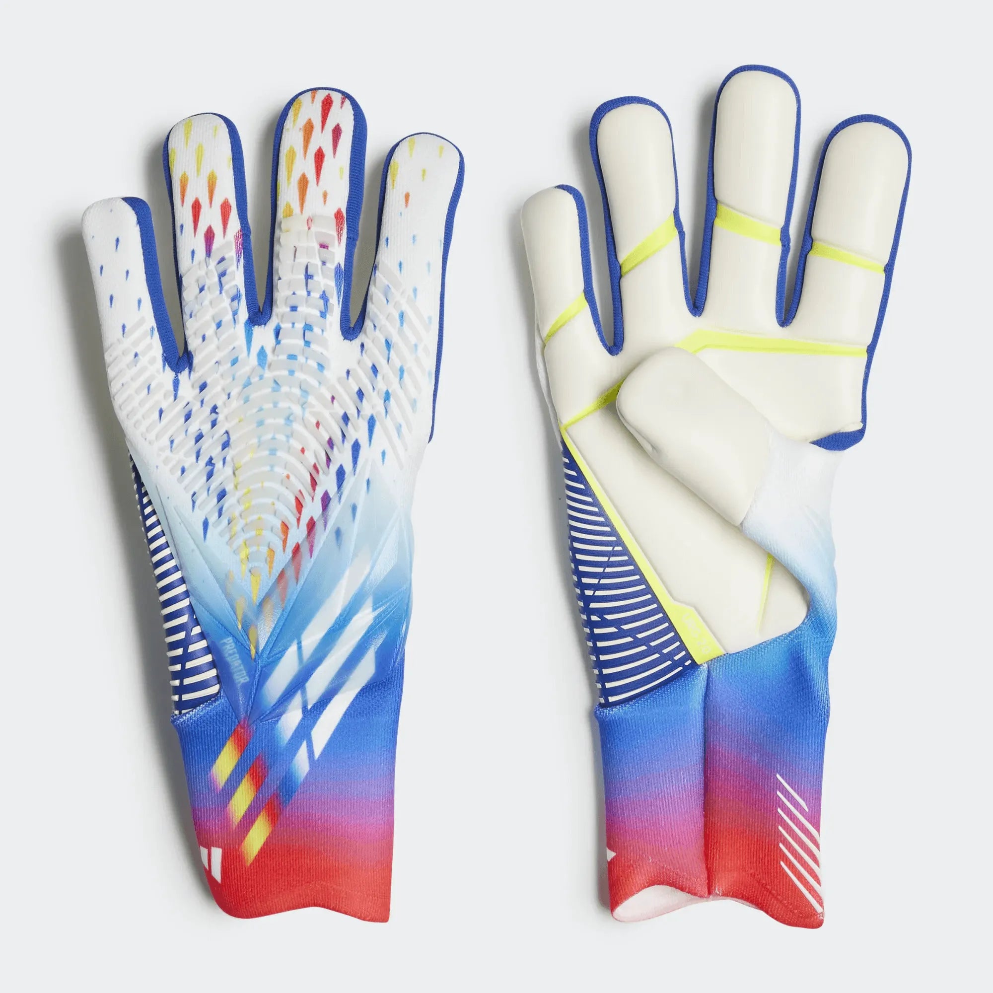 adidas Predator Edge GL Pro Goalkeeper Gloves - White-Bright Cyan (Pair)