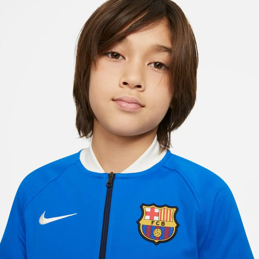 Nike 2021-22 Barcelona Youth I96 Anthem Jacket - Blue-Noble Red (Detail 1)