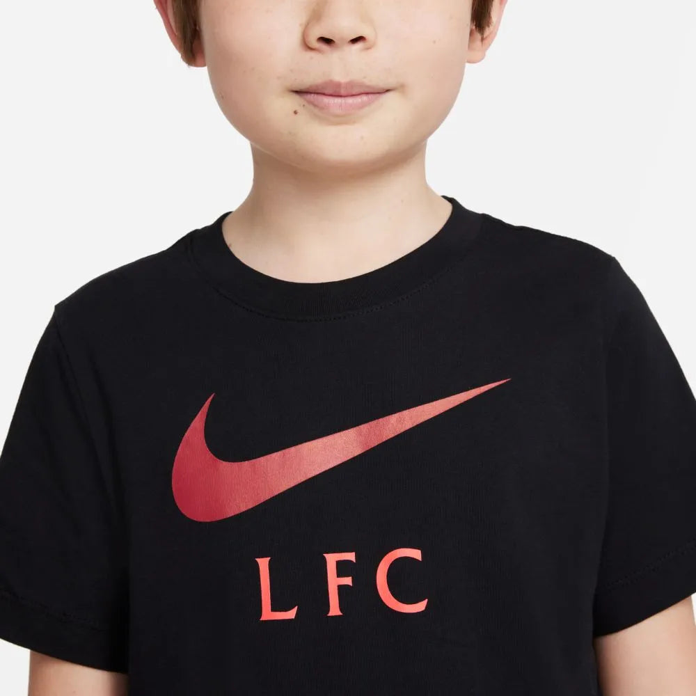 Nike 2021-22 Liverpool Youth Swoosh Club Tee - Black-Red (Detail 2)