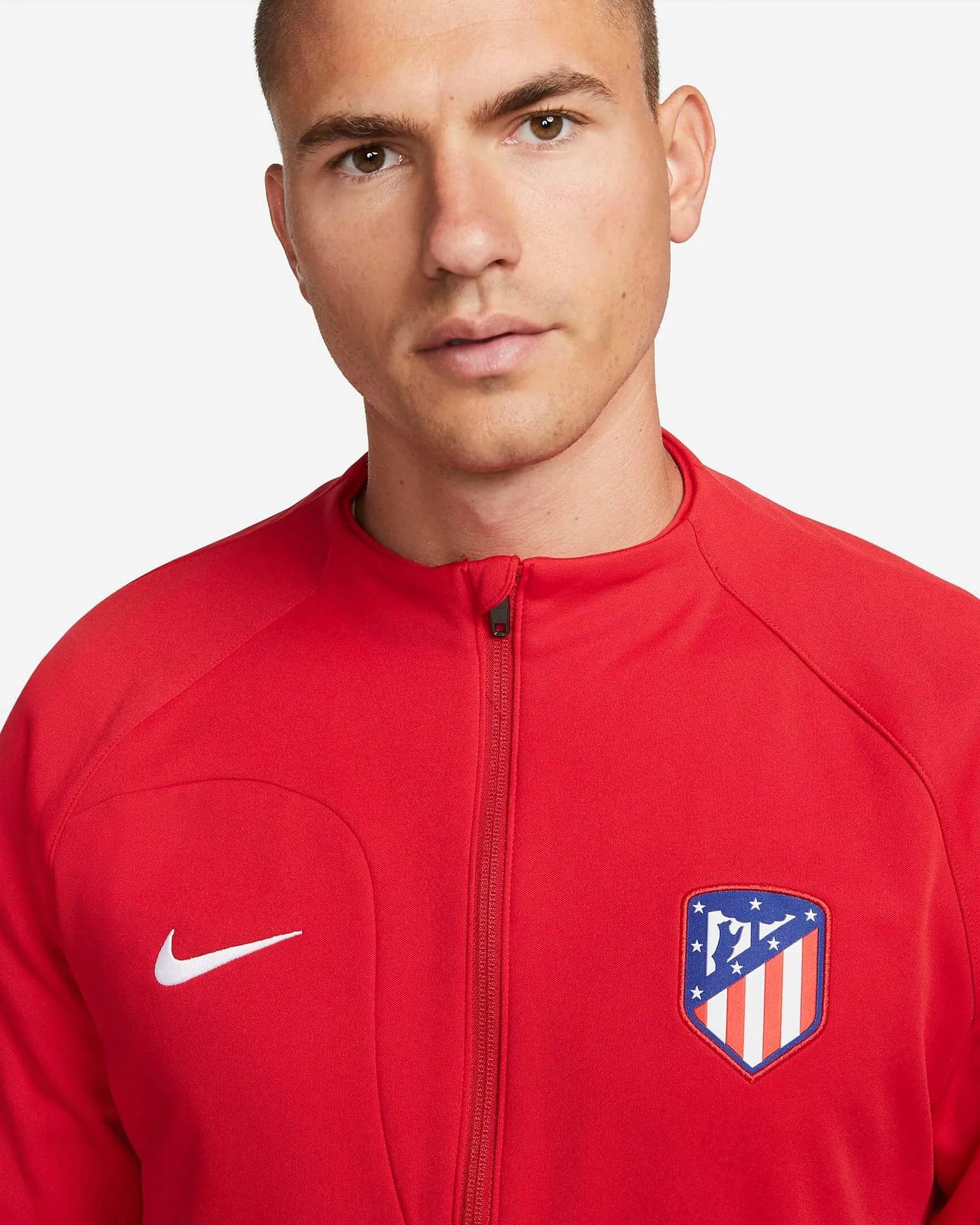 Nike 2022-23 Atletico Madrid Anthem Jacket - Sport Red-Royal Blue (Detail 1)