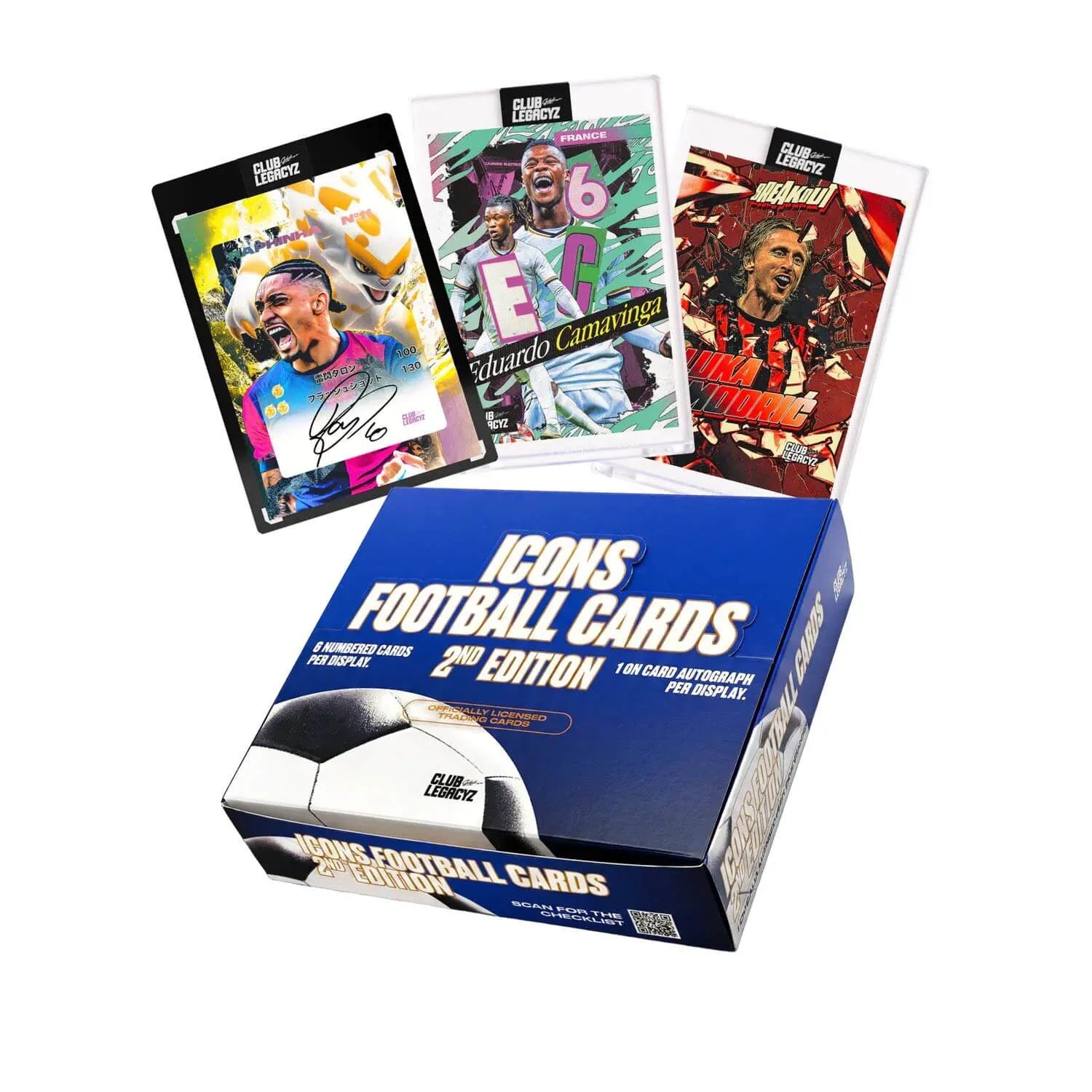 2025 Club Legacyz Icons Soccer 2nd Edition Trading Cards Hobby BOX (6 Packs Each) (Box and Cards)