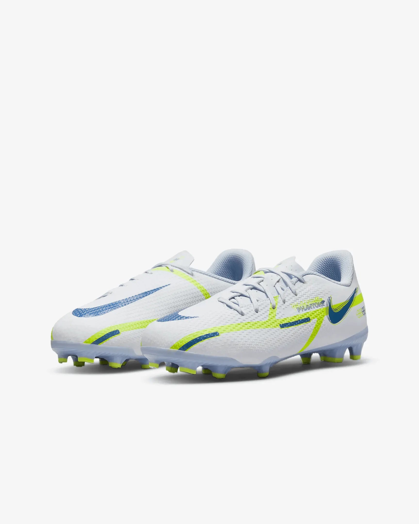 Nike JR Phantom GT2 Academy FG-MG - Grey-Blue (Pair - Diagonal)