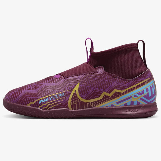 Nike Jr Zoom Superfly 9 Academy KM Indoor - Dark Beetroot-Gold (Side 1)