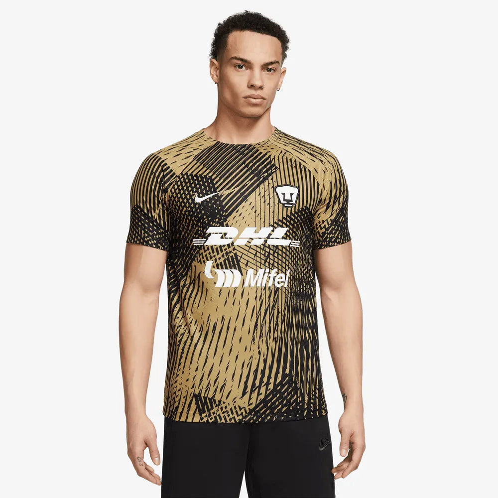 Nike 2023 Pumas Pre-Match Training Top - Black-Gold-White