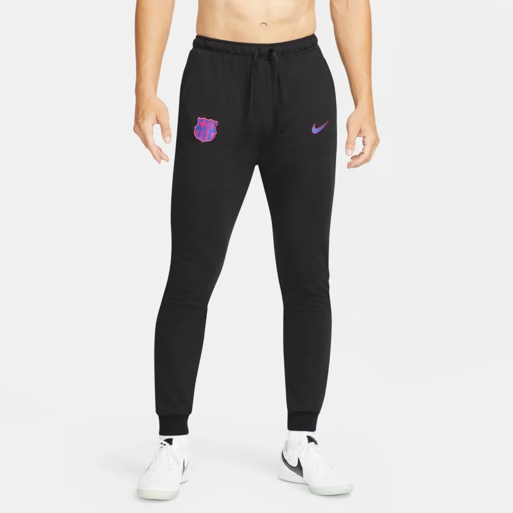Nike 2021-22 Barcelona Fleece Travel Pants - Black (Model - Front)