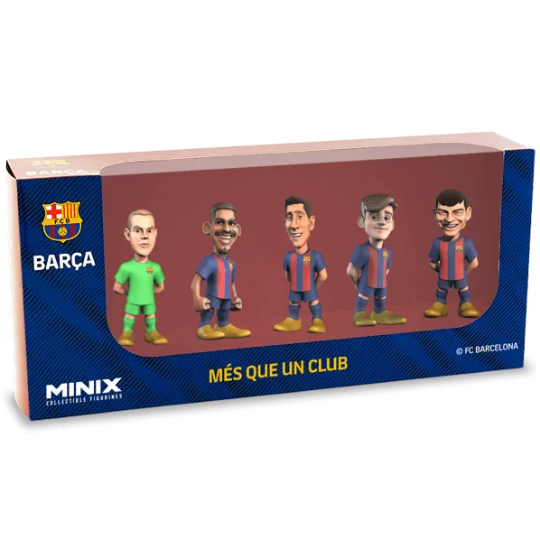 Minix Barcelona 7 cm 5-Pack - Araujo, Ter Stegen, Lewandowski, Gavi, Pedri (Set)
