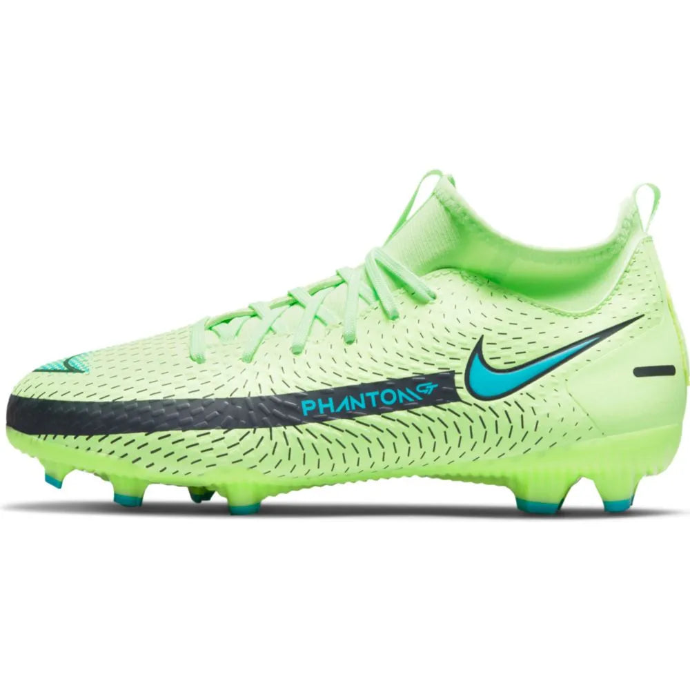 Nike JR Phantom GT Academy DF FG-MG - Lime Glow-Aquamarine (Side 1)