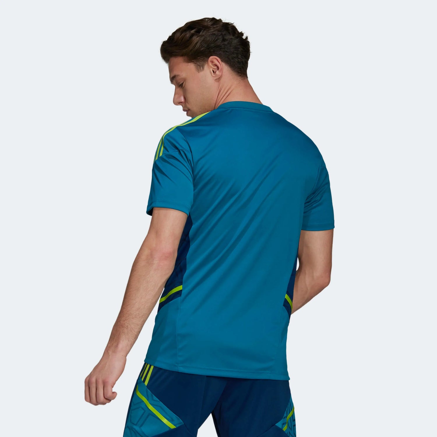 adidas 2022-23 Juventus Training Jersey - Active Teal (Model - Back)