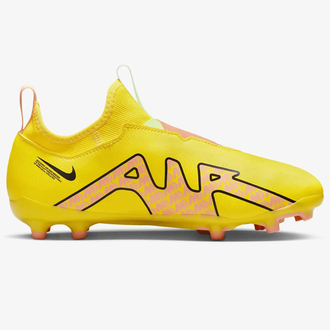 Nike Jr Zoom Vapor 15 Academy FG/MG - Yellow Strike-Sunset Glow (Side 2)